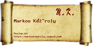Markos Károly névjegykártya