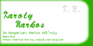 karoly markos business card